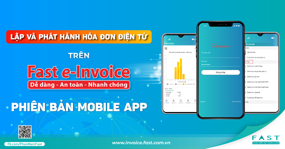 Lập và phát hành hóa đơn điện tử trên Fast e-Invoice Mobile App