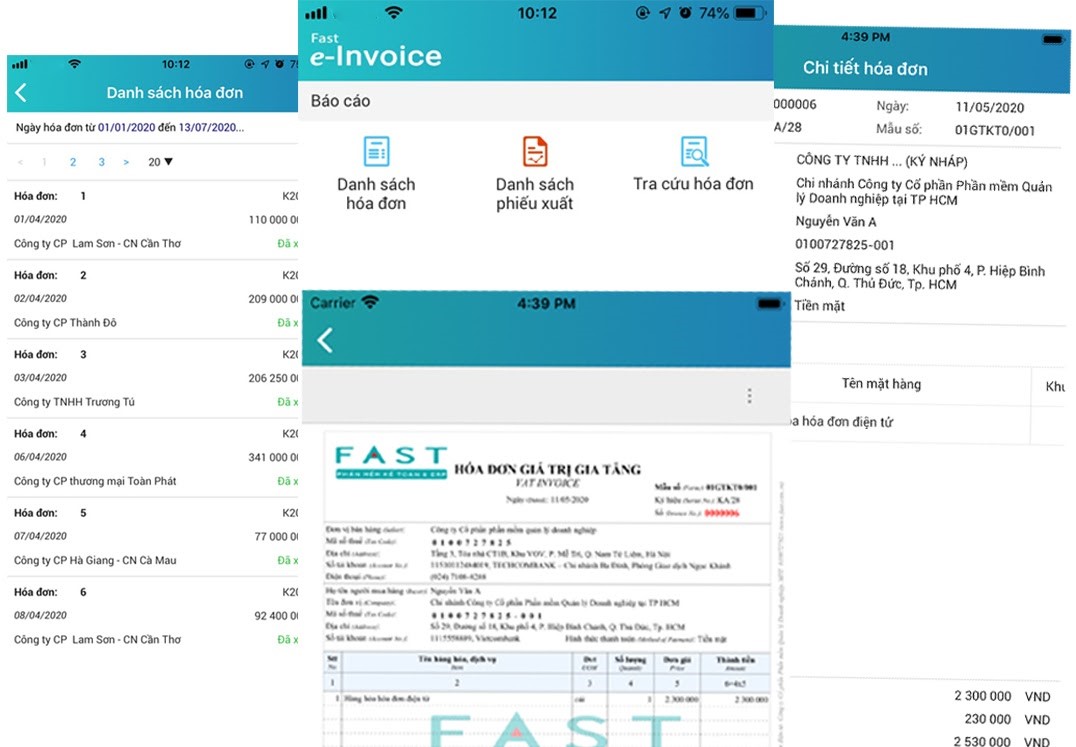 Ra mắt phần mềm Fast e-Invoice Mobile App 3