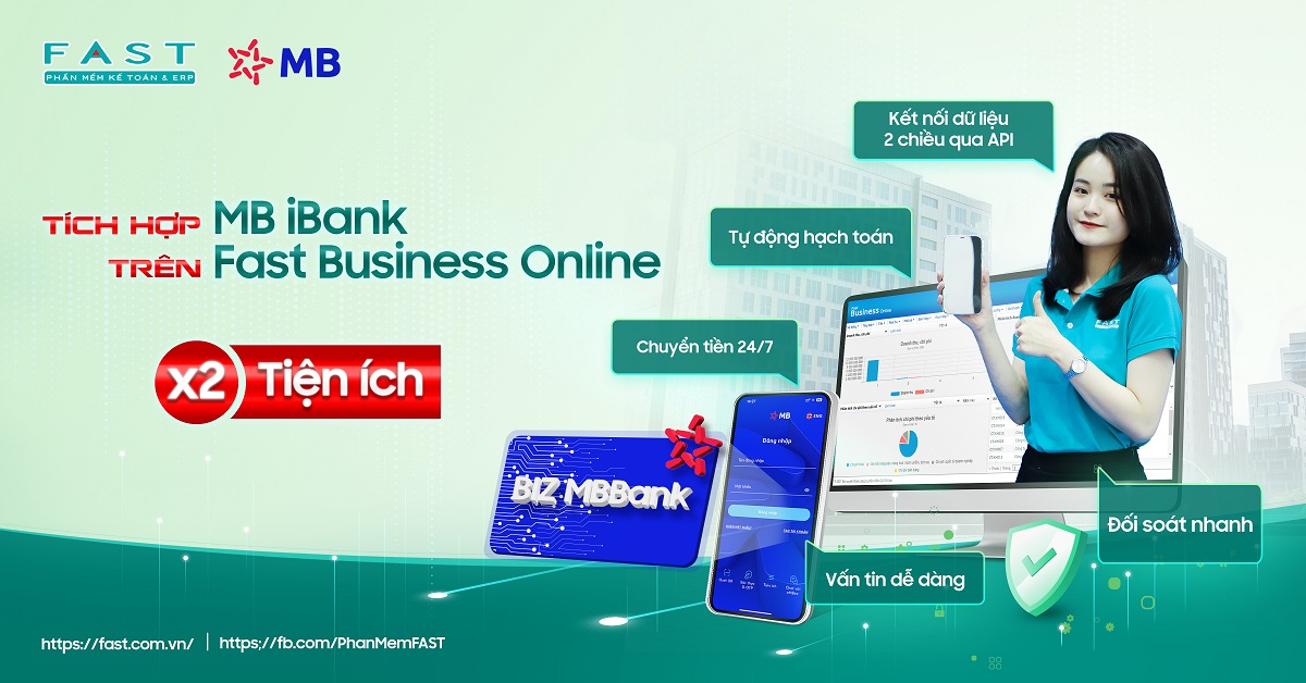 Giải pháp ERP Fast Business Online tích hợp với dịch vụ ngân hàng điện tử MB-Bank
