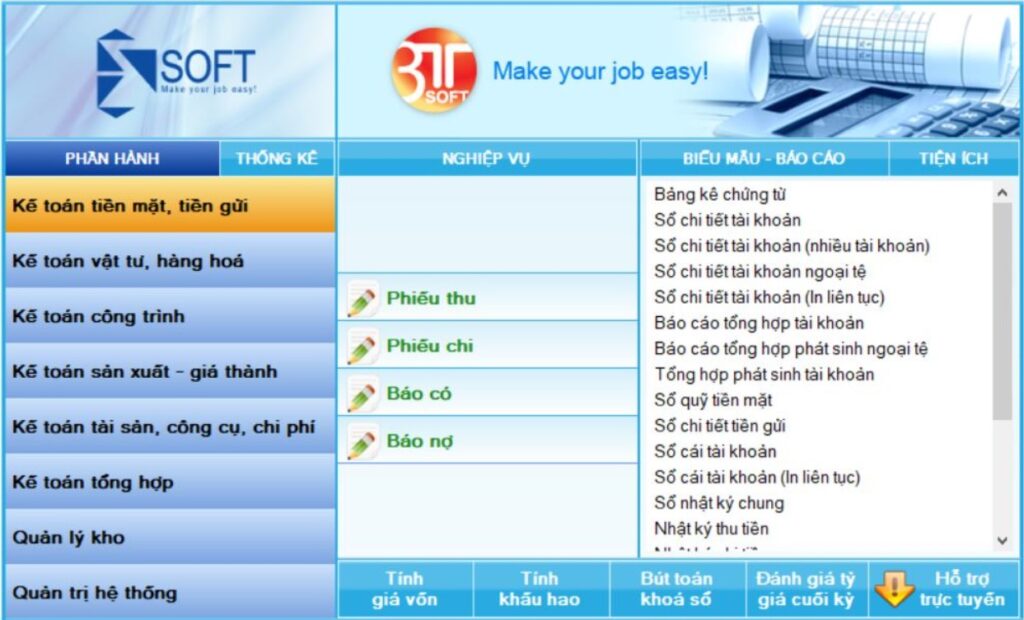 Phần mềm kế toán dễ dùng 3TSoft
