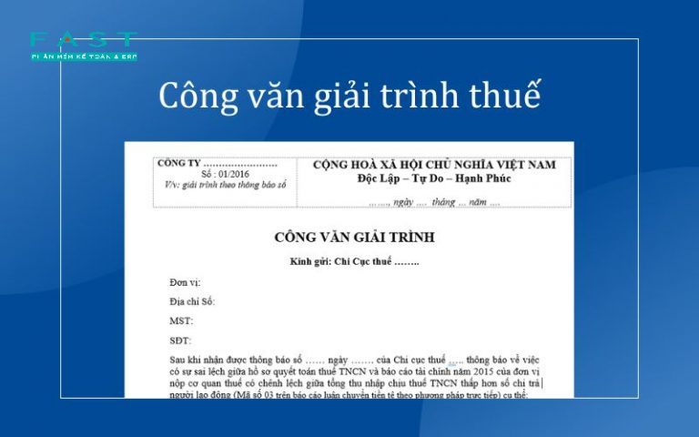 Mau cong van giai trinh thue 1