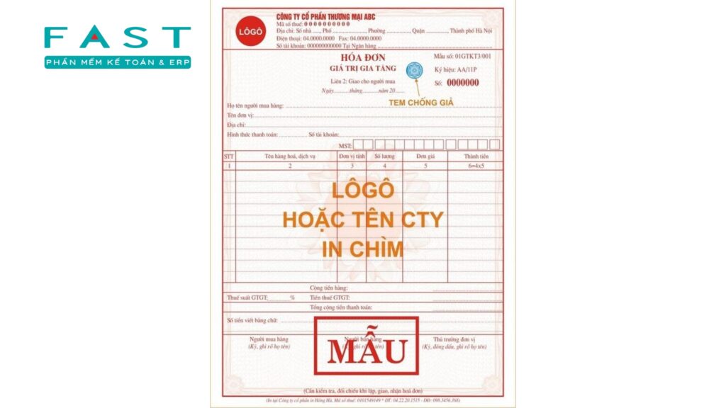 Mẫu hóa đơn đỏ thông dụng