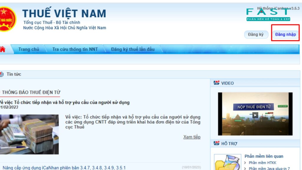 Đăng nhập hệ thống