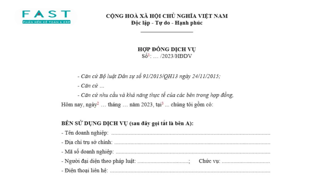 hợp đồng dịch vụ