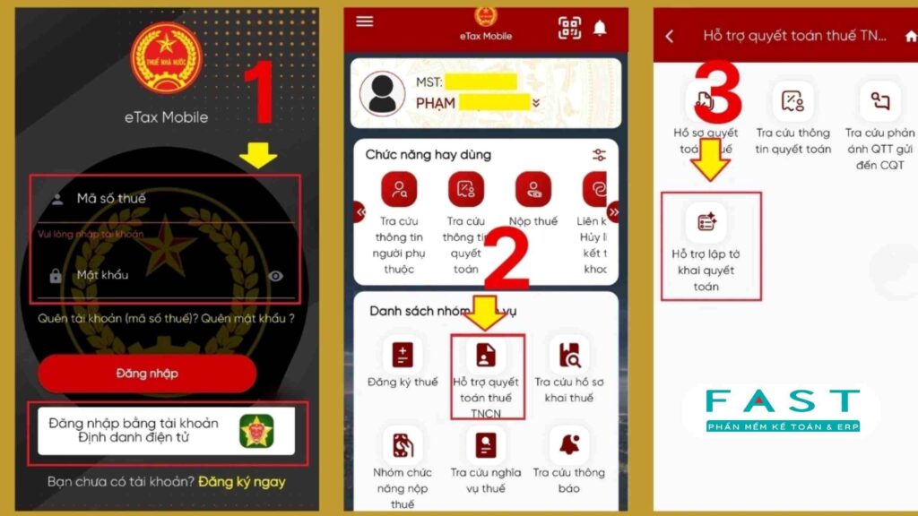 quyết toán thuế trên etax