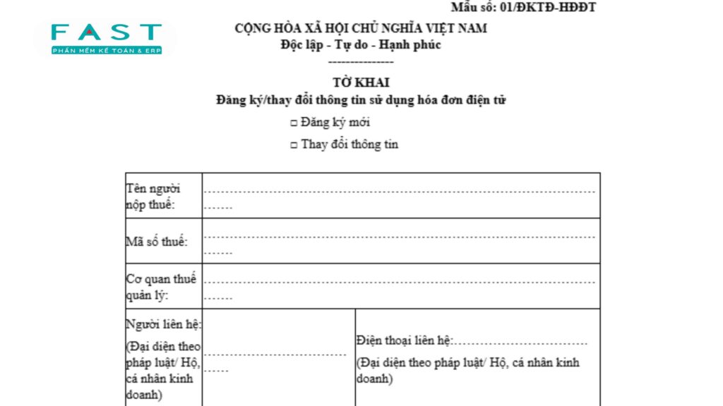 đăng kí hóa đơn điện tử