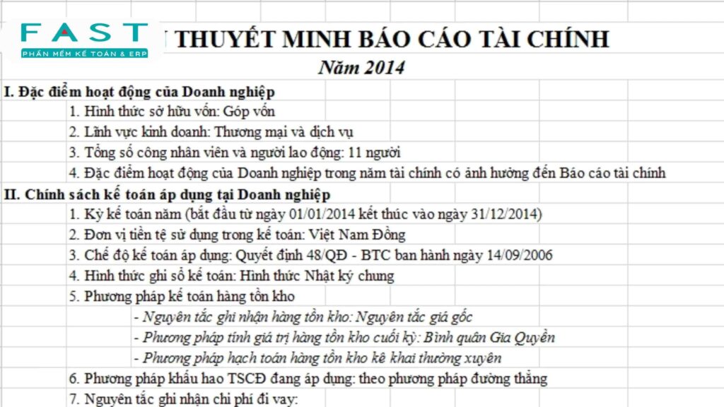 đọc thuyết báo cáo tài chính