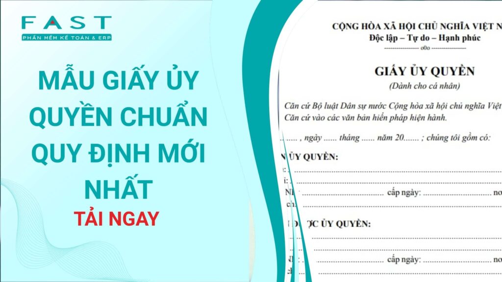 mẫu giấy uỷ quyền chuẩn quy định