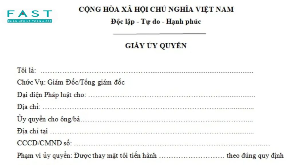 mẫu giấy uỷ quyền gồm những nội dung gì