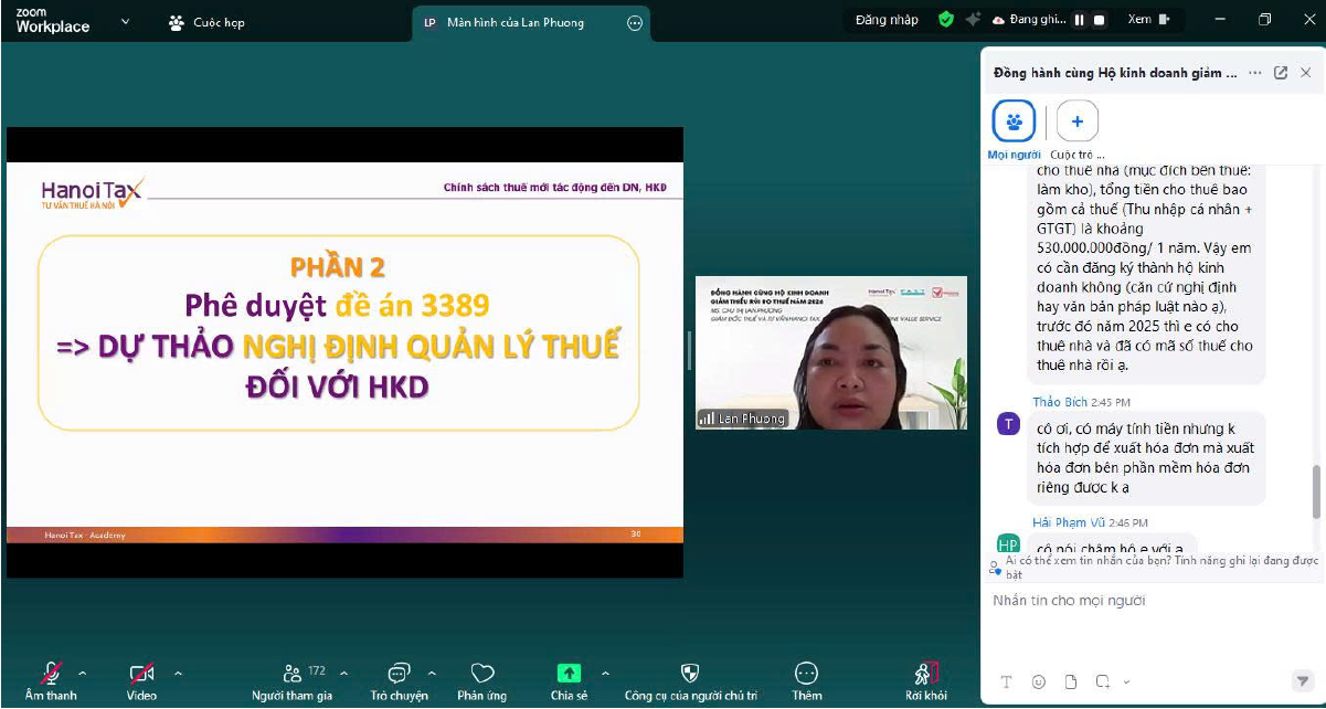 Bà Chu Thị Lan Phương – Giám đốc Thuế và Tư vấn Hanoi Tax, Giám đốc Điều hành One Value Service - diễn giả của hội thảo