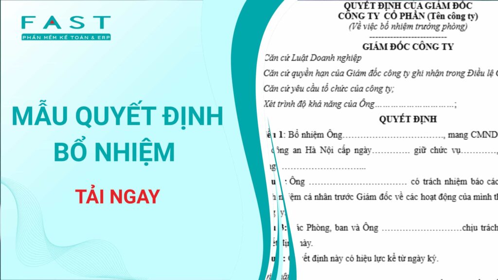 mẫu quyết định bổ nhiệm