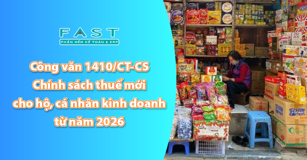Chính sách thuế mới cho hộ, cá nhân kinh doanh từ năm 2026