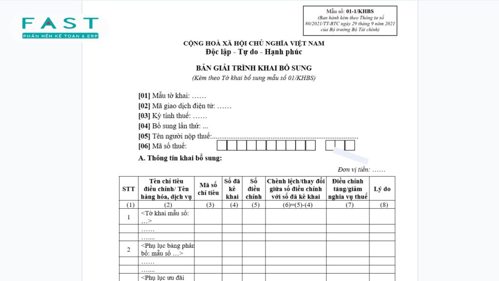 tờ khai bổ sung hoá đơn khác kỳ