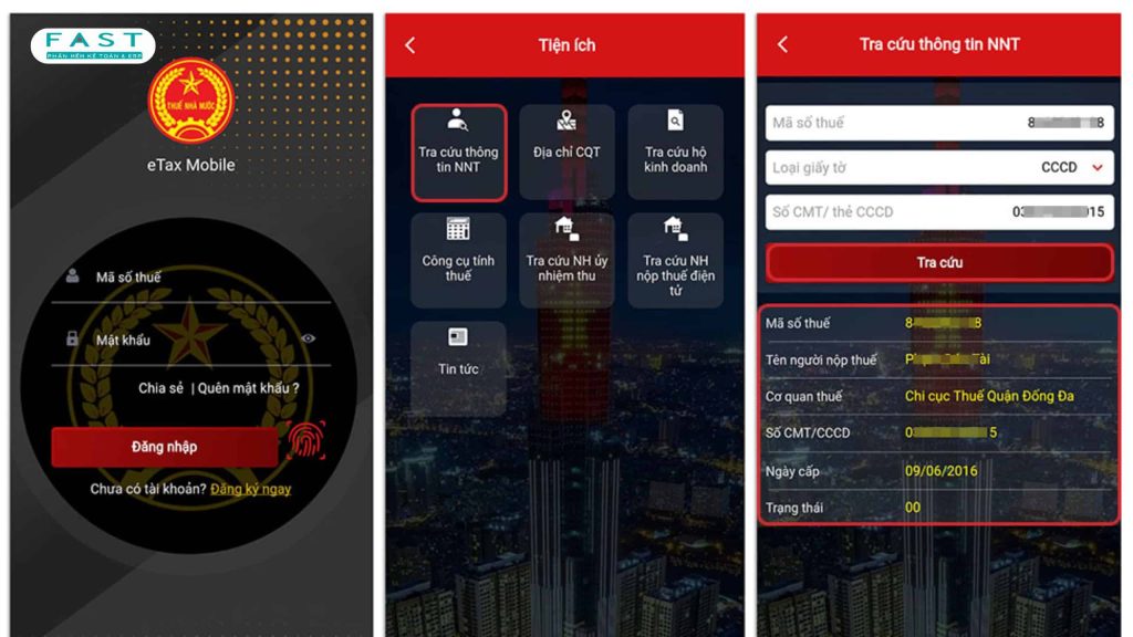 tra cứu mst người phụ thược trên etax