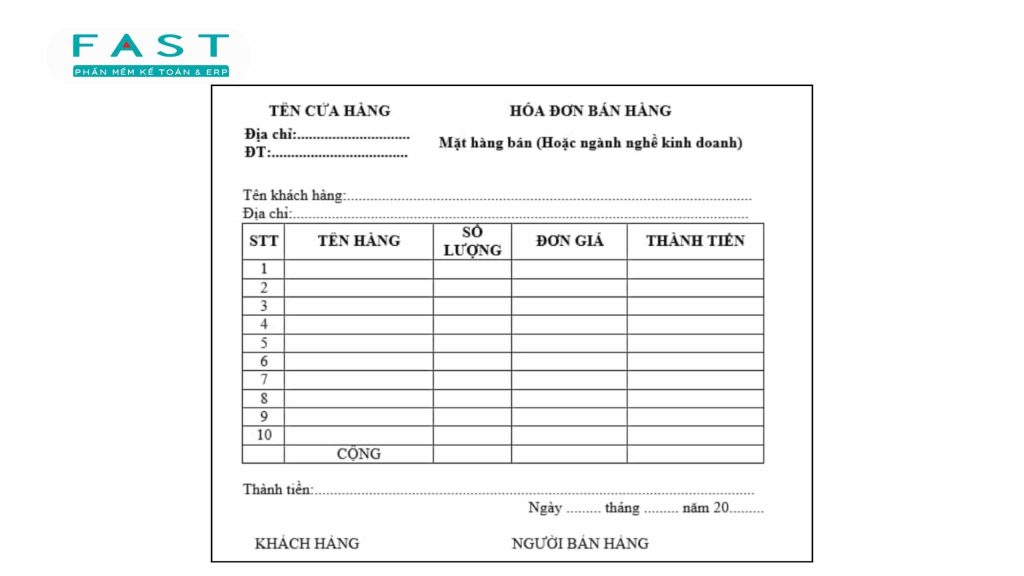 hoá đơn bán hàng không có thuế VAT là gì